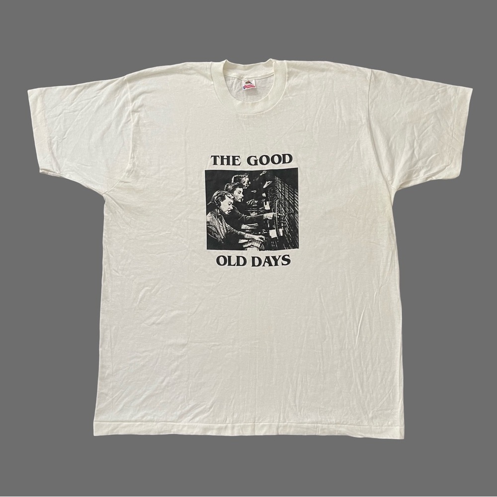 Vintage 90’s The Good Old Days Graphic T-Shirt Single Stitch White XXXL